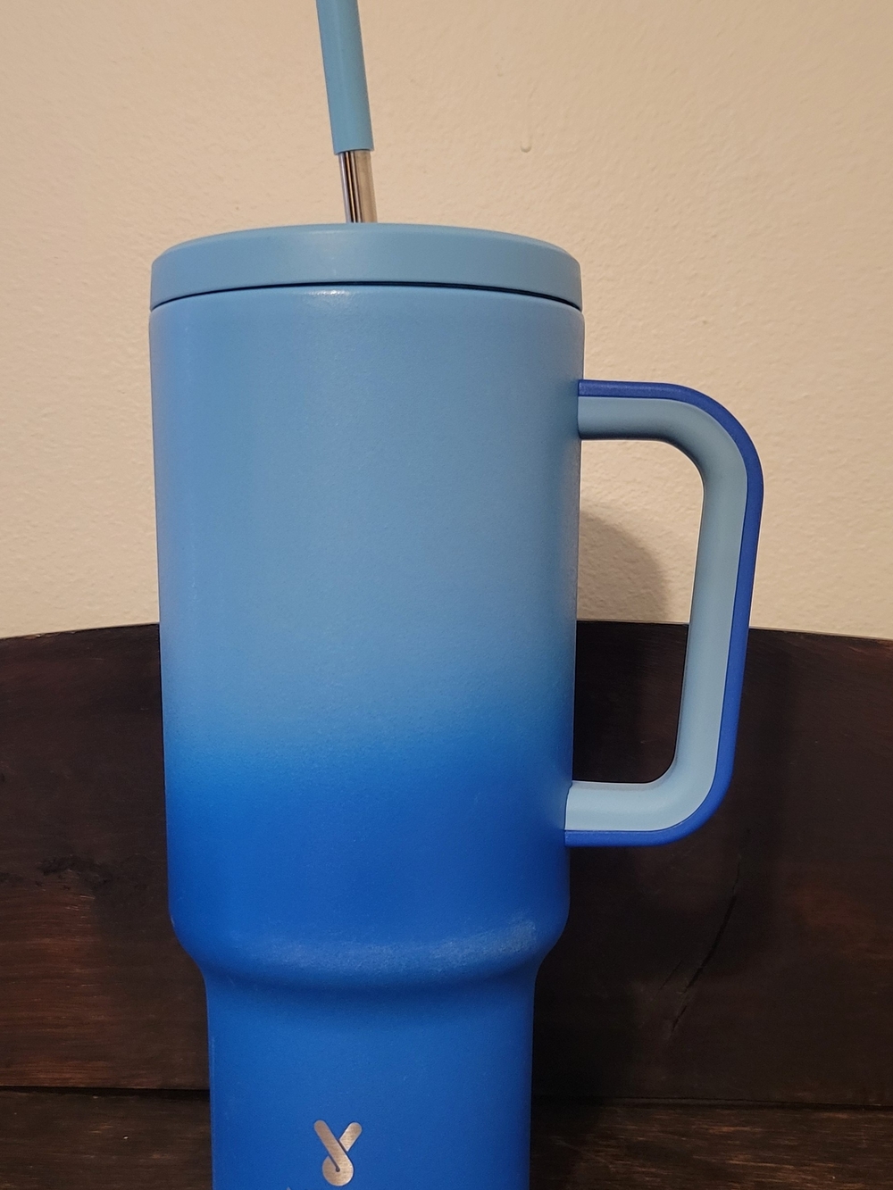 Meoky Blue Ombre Insulated Travel Mug with Handle
